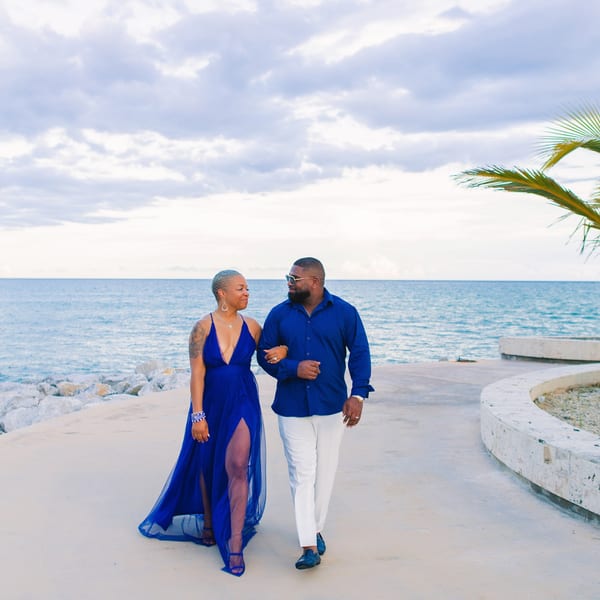 Couple at sunset beach